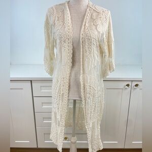 Rebellion Cream Lace Crochet Cardigan